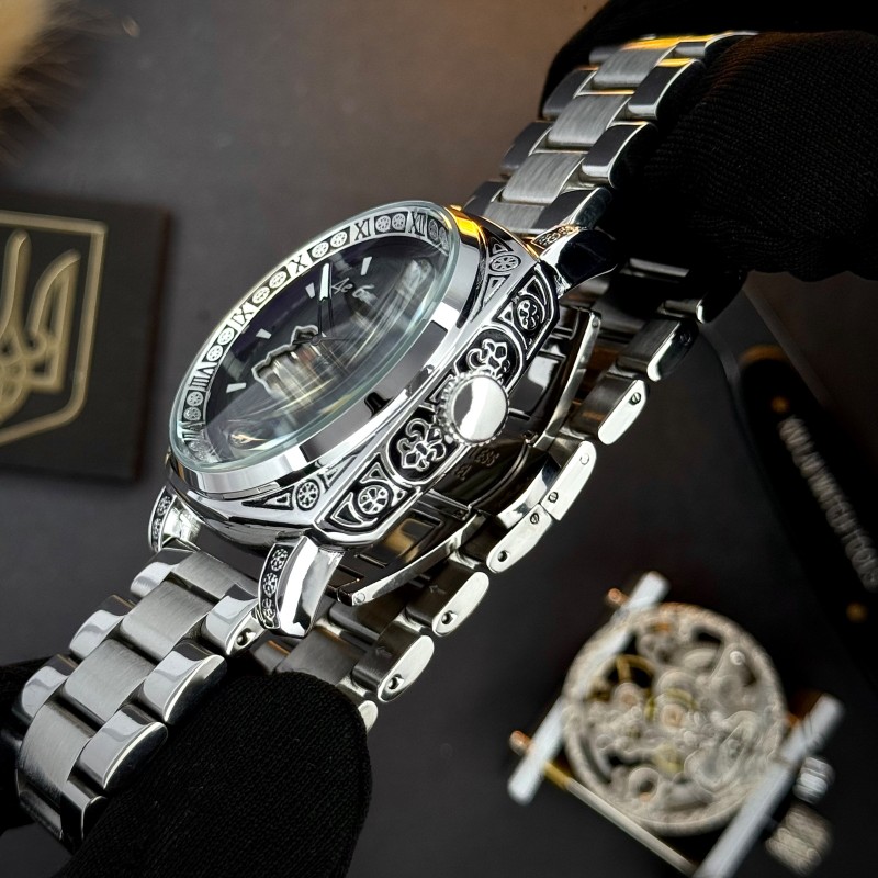 Мужские механические часы Awarder 021 Де би не був Silver Steel с автоподзаводом