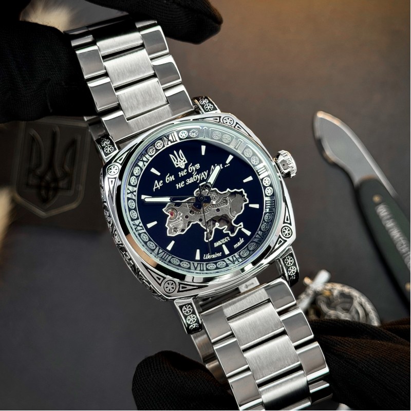 Мужские механические часы Awarder 021 Де би не був Silver Steel с автоподзаводом