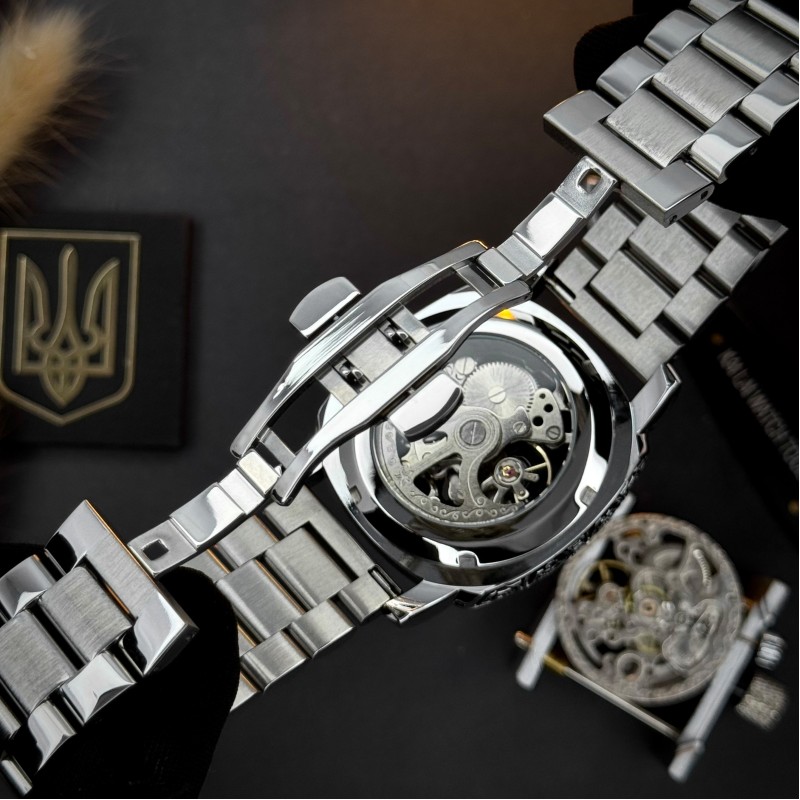 Мужские механические часы Awarder 021 Де би не був Silver Steel с автоподзаводом