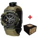 Мужские тактические часы Awarder 005P Тризуб Camo Green с паракордовым ремешком и компасом