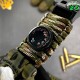 Мужские тактические часы Awarder 005P Тризуб золото Camo Green с паракордовым ремешком и компасом