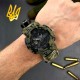 Мужские тактические часы Awarder 005P Тризуб золото Camo Green с паракордовым ремешком и компасом