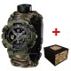 Мужские тактические часы Awarder 005P Тризуб золото Camo Green с паракордовым ремешком и компасом