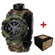Мужские тактические часы Awarder 005P Тризуб Camo Green с паракордовым ремешком и компасом