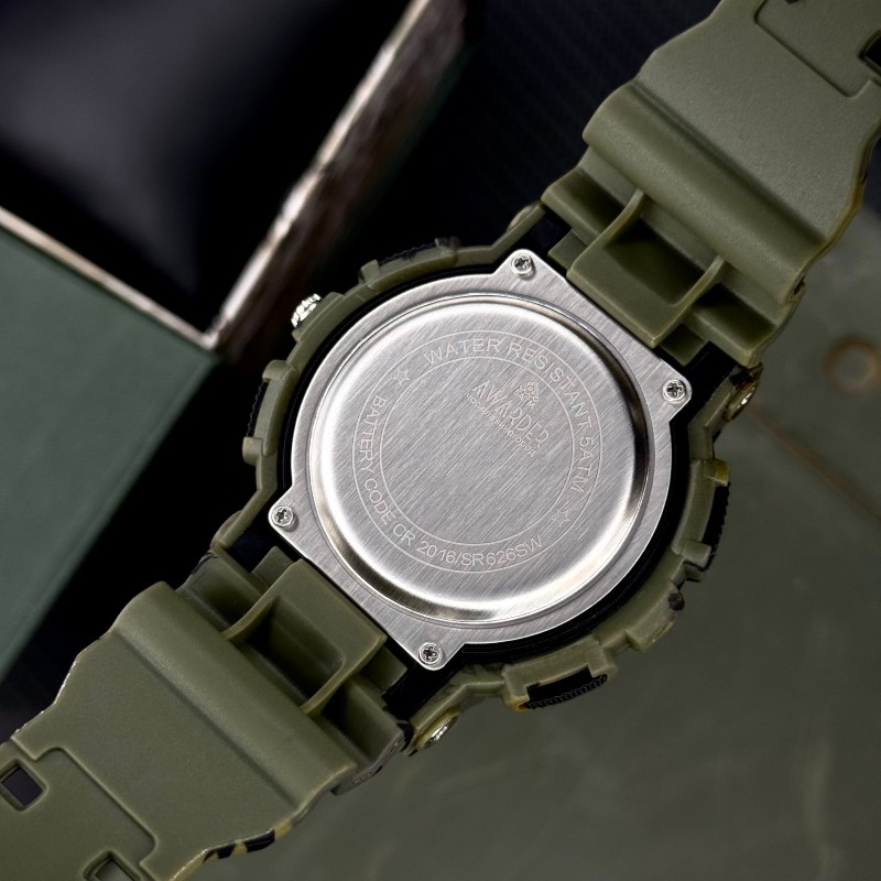 Мужские тактические часы Awarder 005 Тризуб золото Camo Green с комбинированным циферблатом