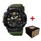 Годинник наручний Awarder 004 ТРО Army Green-Black тактичний з комбінованим циферблатом та захистом 5 ATM