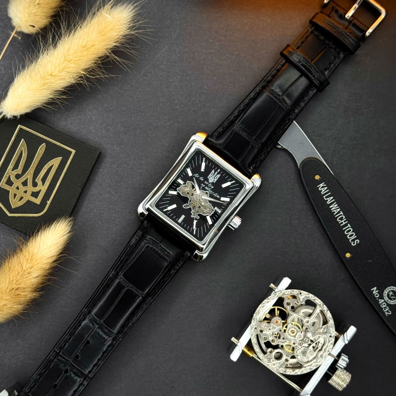 Мужские часы Awarder 053 Де би не був Silver-Black механика с автоподзаводом