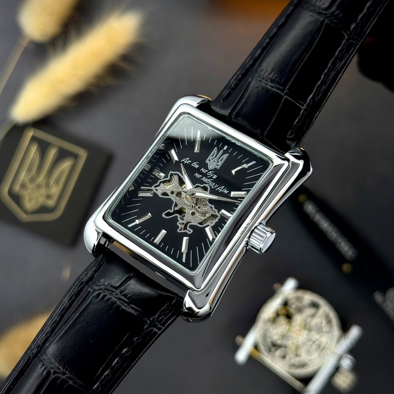 Мужские часы Awarder 053 Де би не був Silver-Black механика с автоподзаводом