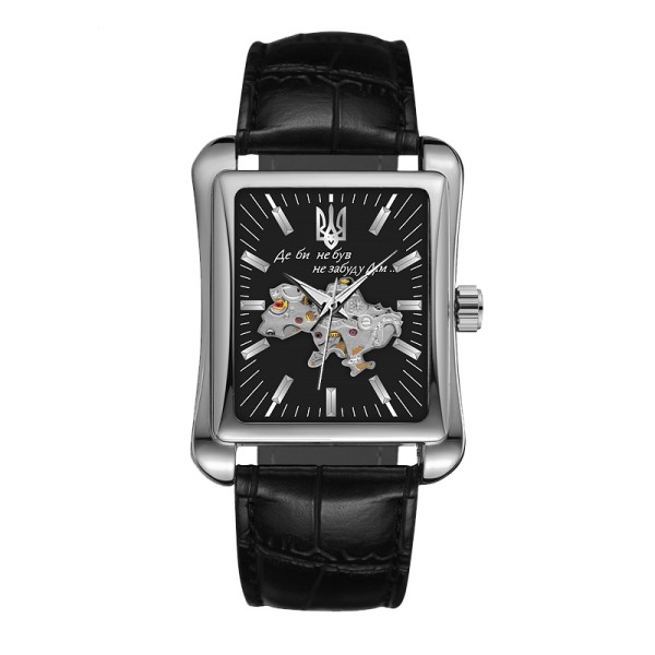 Мужские часы Awarder 053 Де би не був Silver-Black механика с автоподзаводом