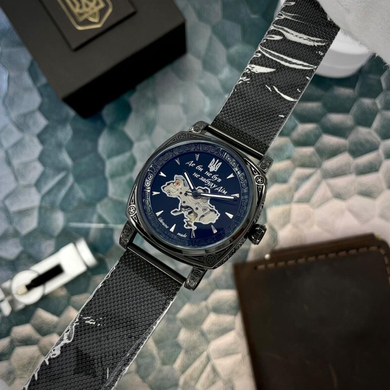 Мужские механические часы Awarder 021-3D Де би не був All Black Mesh с автоподзаводом