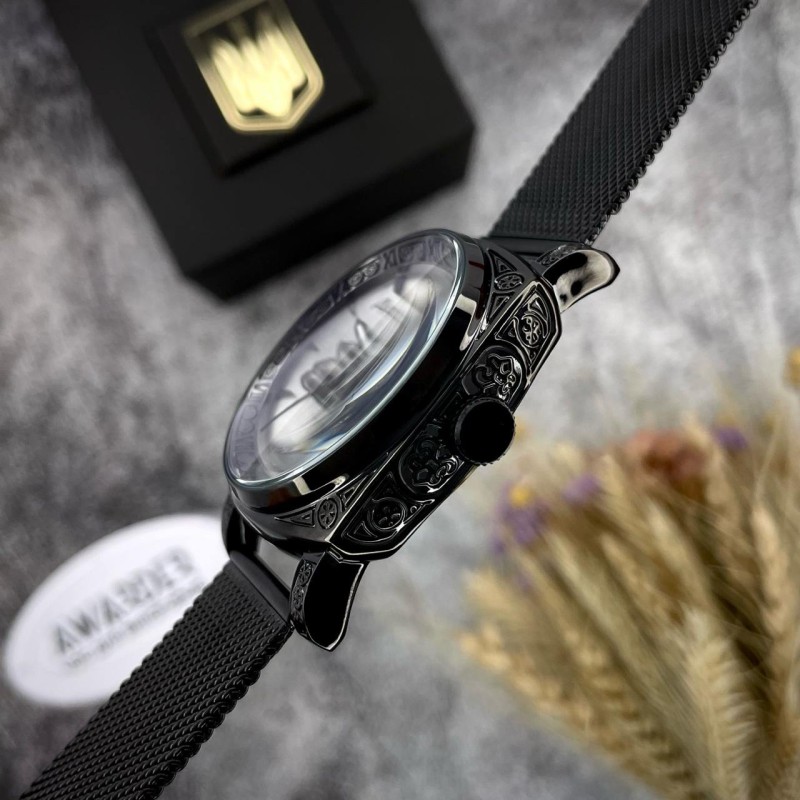 Мужские механические часы Awarder 021-3D Де би не был Black-White Mesh с автоподзаводом