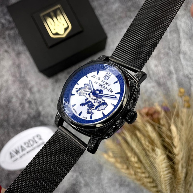 Мужские механические часы Awarder 021-3D Де би не был Black-White Mesh с автоподзаводом