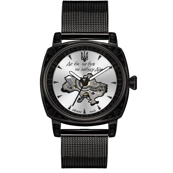 Мужские механические часы Awarder 021-3D Де би не был Black-White Mesh с автоподзаводом