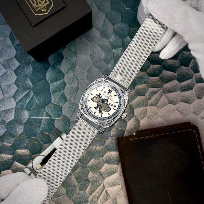 Мужские механические часы Awarder 021-3D Де би не був Silver-White Mesh с автоподзаводом