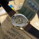 Жіночий годинник Awarder 021 Де би не була Gold-Black-Brown з автопідзаводом та шкіряним ремінцем