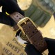 Жіночий годинник Awarder 021 Де би не була Gold-Black-Brown з автопідзаводом та шкіряним ремінцем