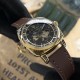 Жіночий годинник Awarder 021 Де би не була Gold-Black-Brown з автопідзаводом та шкіряним ремінцем