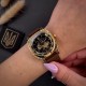 Жіночий годинник Awarder 021 Де би не була Gold-Black-Brown з автопідзаводом та шкіряним ремінцем