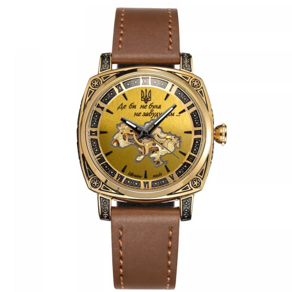Женские часы Awarder 021 Де би не була Gold-Gold-Brown механика с автоподзаводом