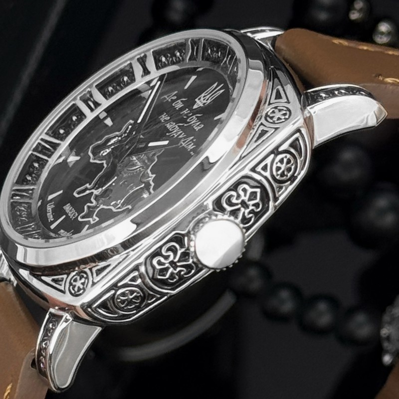 Женские механические часы Awarder 021 Де би не была Silver-Black-Brown с автоподзаводом