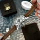 Женские часы Awarder 021 Де би не була Silver-Silver-Brown с автоподзаводом и кожаным ремешком