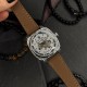 Женские часы Awarder 021 Де би не була Silver-Silver-Brown с автоподзаводом и кожаным ремешком