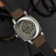 Женские часы Awarder 021 Де би не була Silver-Silver-Brown с автоподзаводом и кожаным ремешком