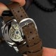 Женские часы Awarder 021 Де би не була Silver-Silver-Brown с автоподзаводом и кожаным ремешком