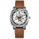 Женские часы Awarder 021 Де би не була Silver-Silver-Brown с автоподзаводом и кожаным ремешком