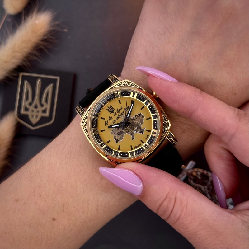 Женские механические часы Awarder 021 Де би не була Gold-Gold-Black с автоподзаводом
