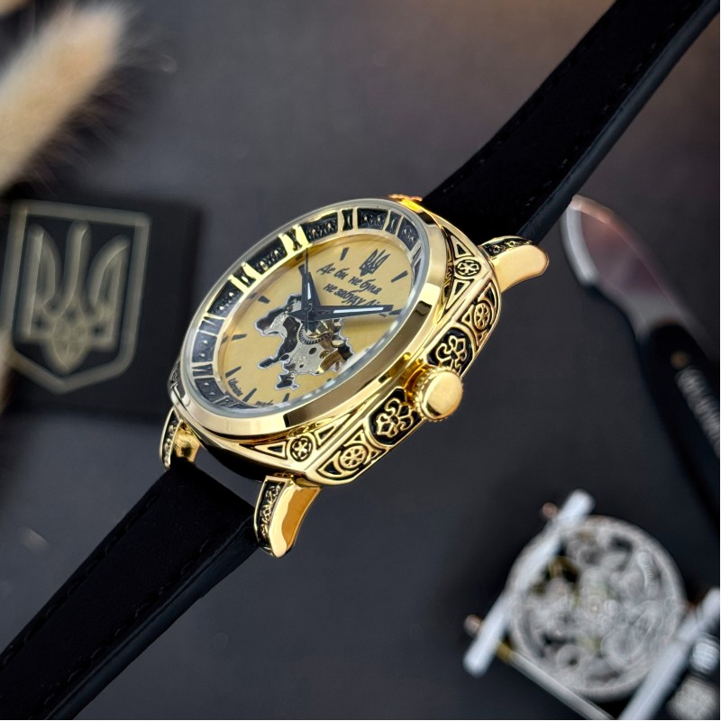 Женские механические часы Awarder 021 Де би не була Gold-Gold-Black с автоподзаводом