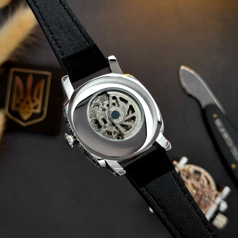 Жіночий механічний годинник Awarder 021 Де би не була Silver-Black-Black з автопідзаводом
