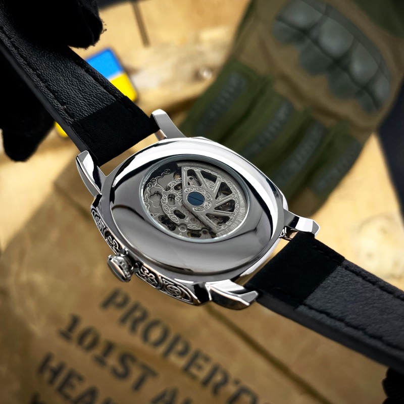 Жіночий механічний годинник Awarder 021 Де би не була Silver-Black-Black з автопідзаводом