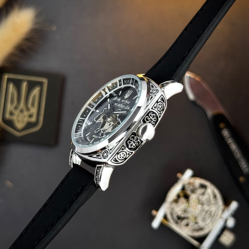 Жіночий механічний годинник Awarder 021 Де би не була Silver-Black-Black з автопідзаводом