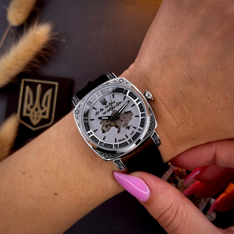 Жіночий механічний годинник Awarder 021 Де би не була Silver-Silver-Black з автопідзаводом