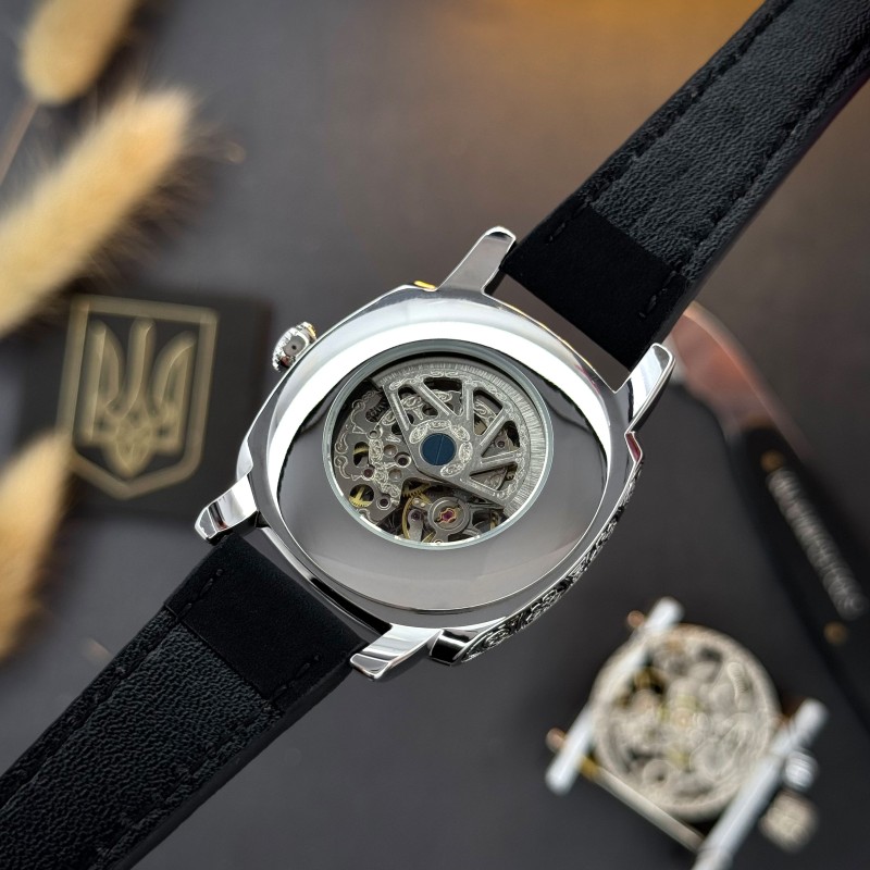 Жіночий механічний годинник Awarder 021 Де би не була Silver-Silver-Black з автопідзаводом