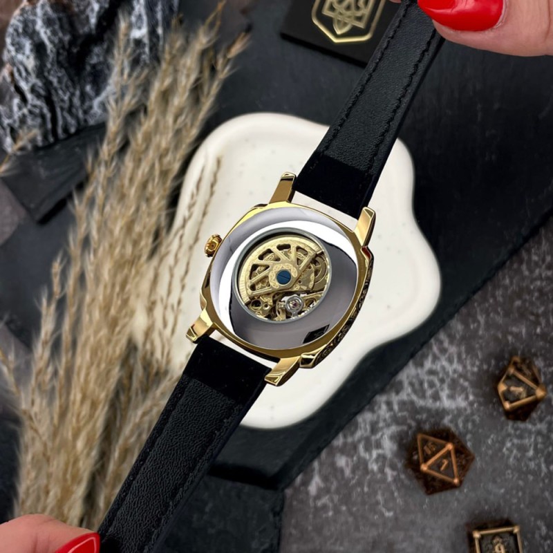 Женские механические часы Awarder 021 Де би не была Gold-Black-Black с автоподзаводом