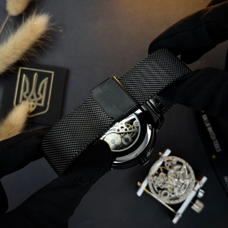 Мужские наручные часы Awarder 022 Де би не був All Black Mesh с металлическим браслетом