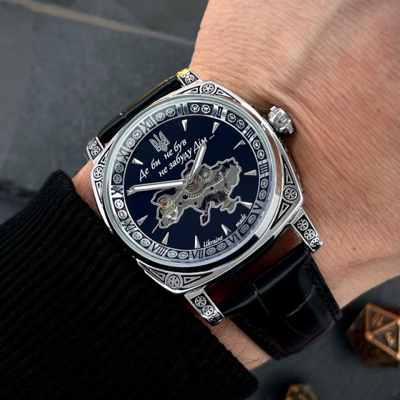 Мужские механические часы Awarder 021-3D Де би не був Silver-Black с автоподзаводом