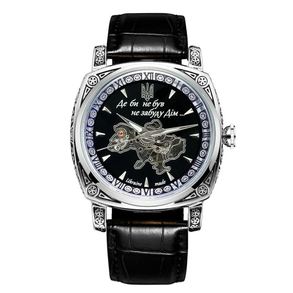 Мужские механические часы Awarder 021-3D Де би не був Silver-Black с автоподзаводом