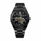 Чоловічий механічний годинник Awarder 026 Octagon All Black з автопідзаводом та сталевим браслетом