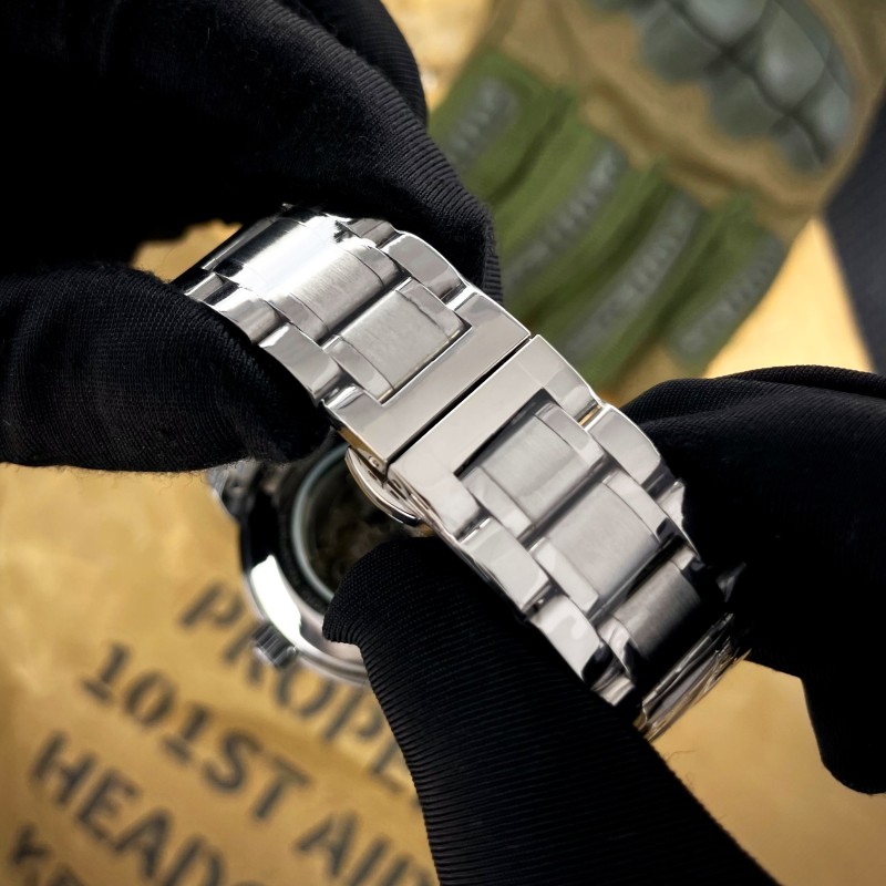 Чоловічий годинник Awarder 022-3D Де би не був Silver-Black Steel Automatics механіка з автопідзаводом
