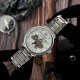 Чоловічий механічний годинник Awarder 022-3D Де би не був Silver-White Steel з автопідзаводом та гравіюванням
