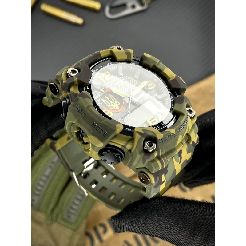 Мужские тактические часы Awarder 002 Тризуб золото Army Green с водонепроницаемостью 5 ATM