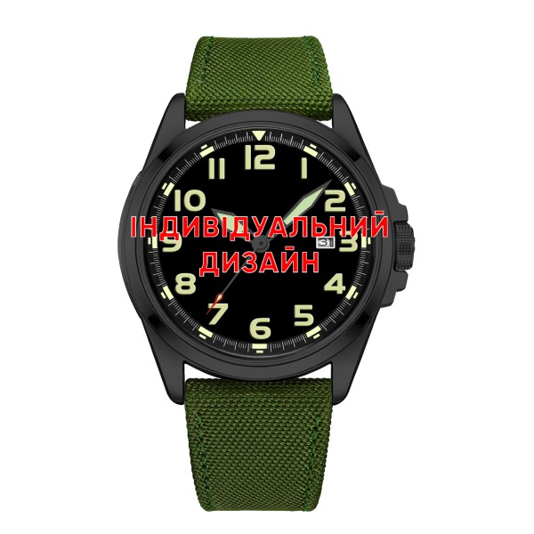 Мужские механические часы Awarder 040 Army Green-Black с сапфировым стеклом и автоподзаводом