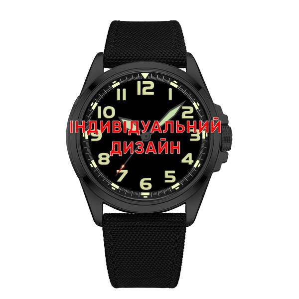 Мужские часы Awarder 041 Black-Black с сапфировым стеклом и водозащитой 10 ATM