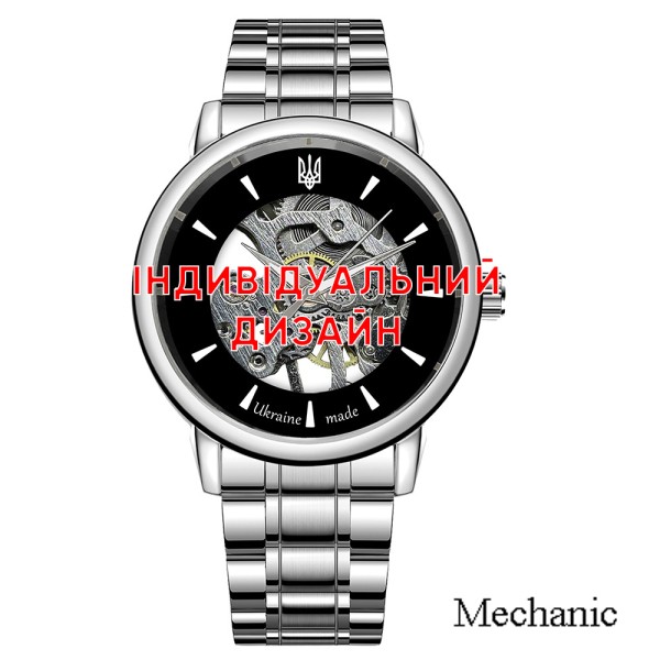 Мужские механические часы Awarder 022 Silver Steel Mesh из нержавеющей стали