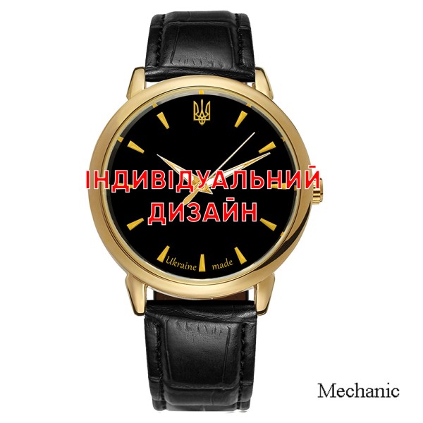 Мужские механические часы Awarder 022 Gold Leather Mesh в золотистом корпусе с индивидуальным дизайном