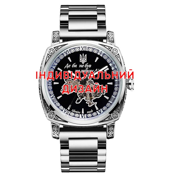 Мужские часы Awarder 021 Silver Steel с автоподзаводом и индивидуальным дизайном