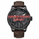 Чоловічий механічний годинник Awarder 058 Black-White Leather з автопідзаводом та сапфіровим склом
